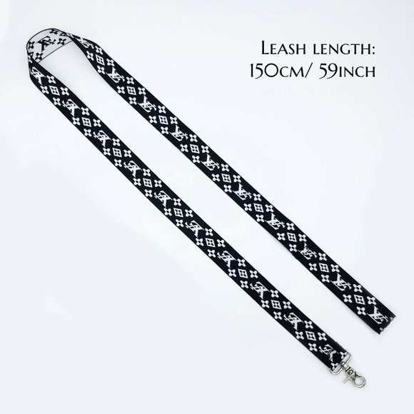 Dog Collar and Leash Set Fashion VE Black & White Nylon - Picture 4 of 8